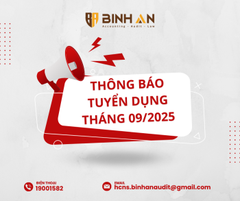 Thông báo tuyển dụng tháng 9/2025